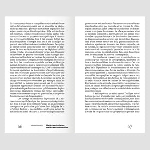 Métabolisme(s). Matière en circulation, matière en transformation