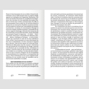 Métabolisme(s). Matière en circulation, matière en transformation